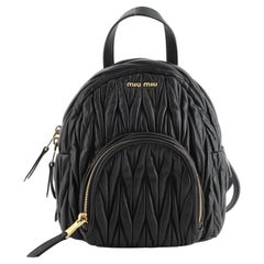 Miu Miu Zip Around Backpack Matelasse Leather Medium