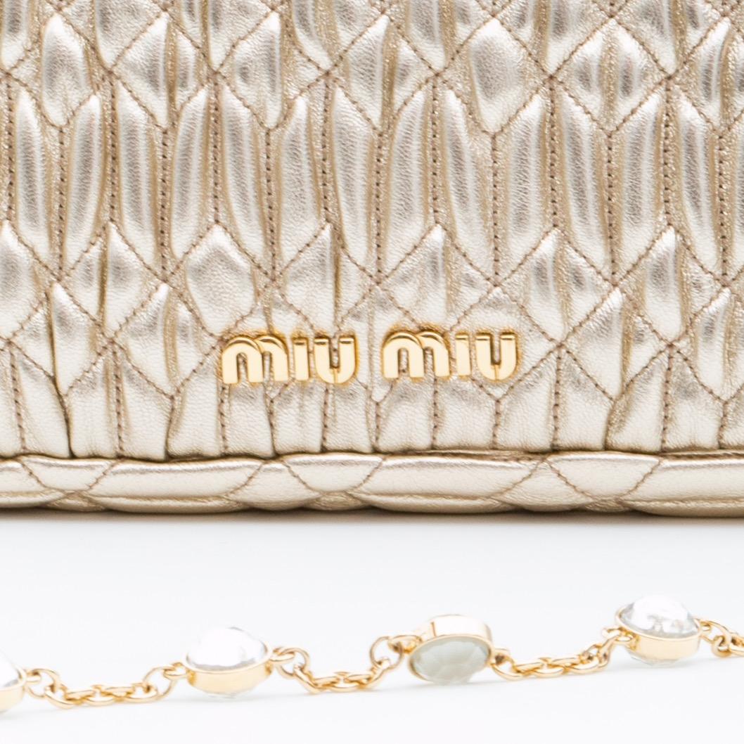 Miu Mu Cloquet Nappa Leather Shoulder Evening Bag 5