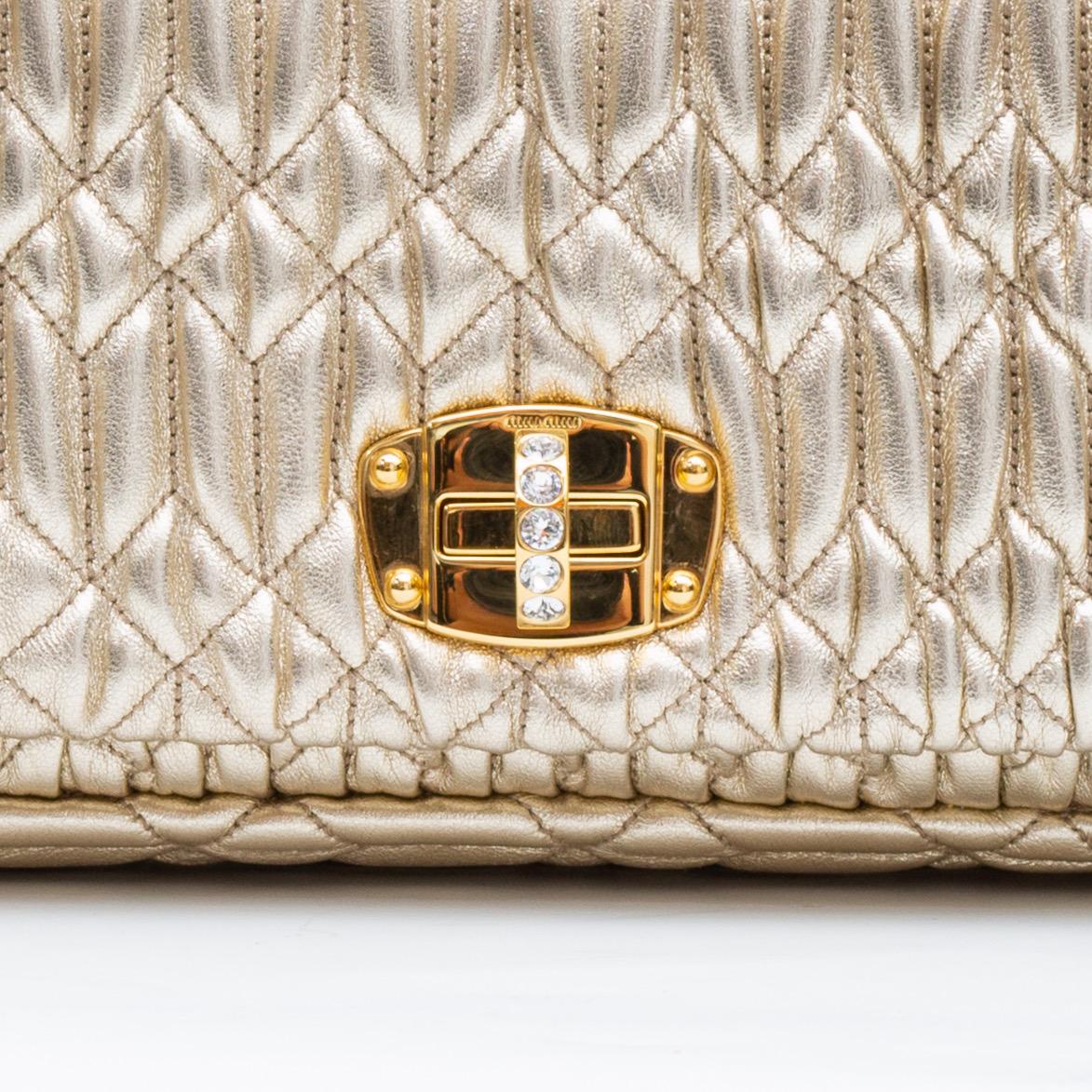 Miu Mu Cloquet Nappa Leather Shoulder Evening Bag 6