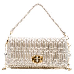 Miu Mu Cloquet Nappa Leather Shoulder Evening Bag