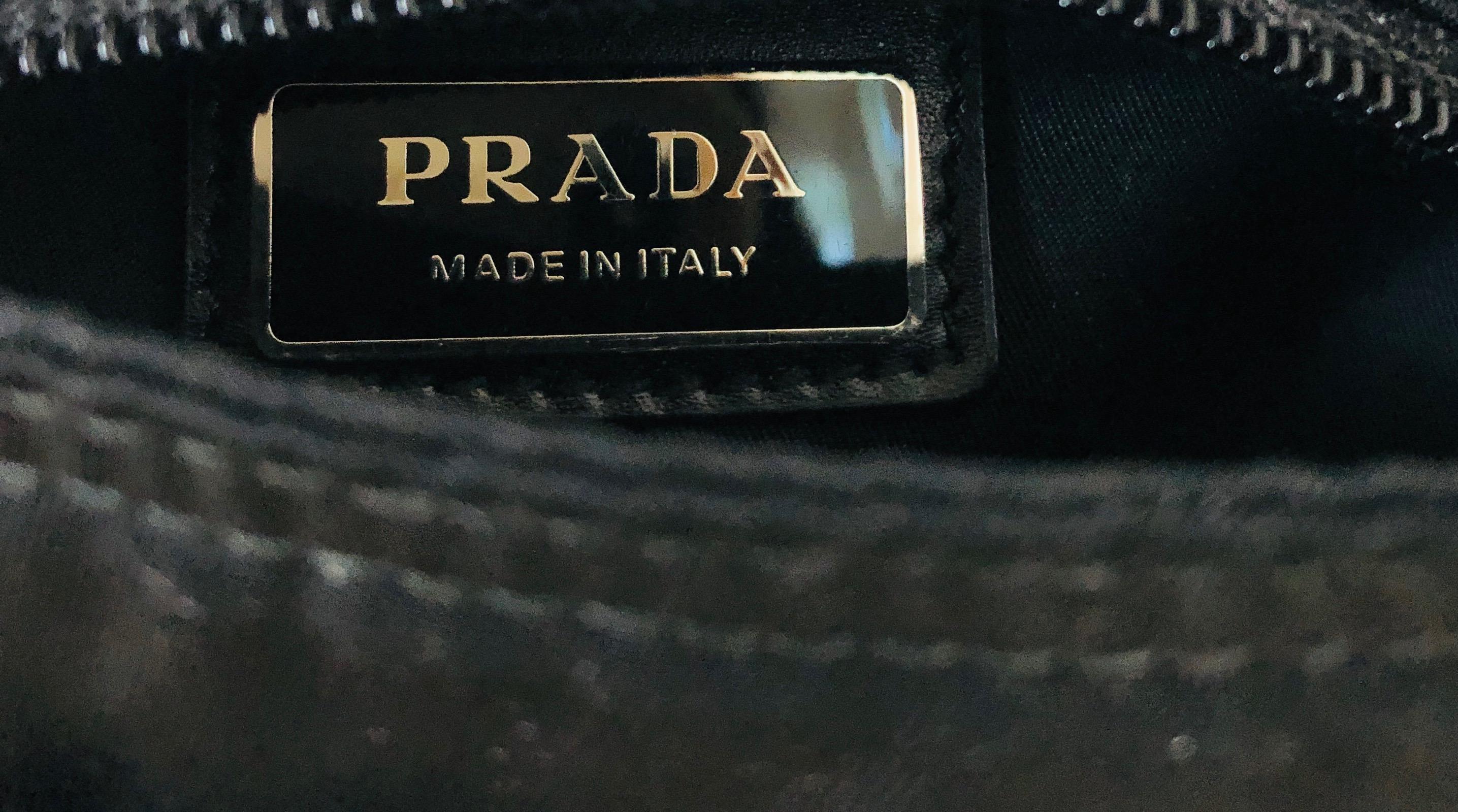 Miuccia Prada Black Nylon Cross Body  / Shoulder Tessuto Medium Messenger Bag  For Sale 2