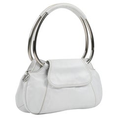 Miuccia Prada Vintage Spring/Summer 2003 White Leather Hoop Handle Runway Bag