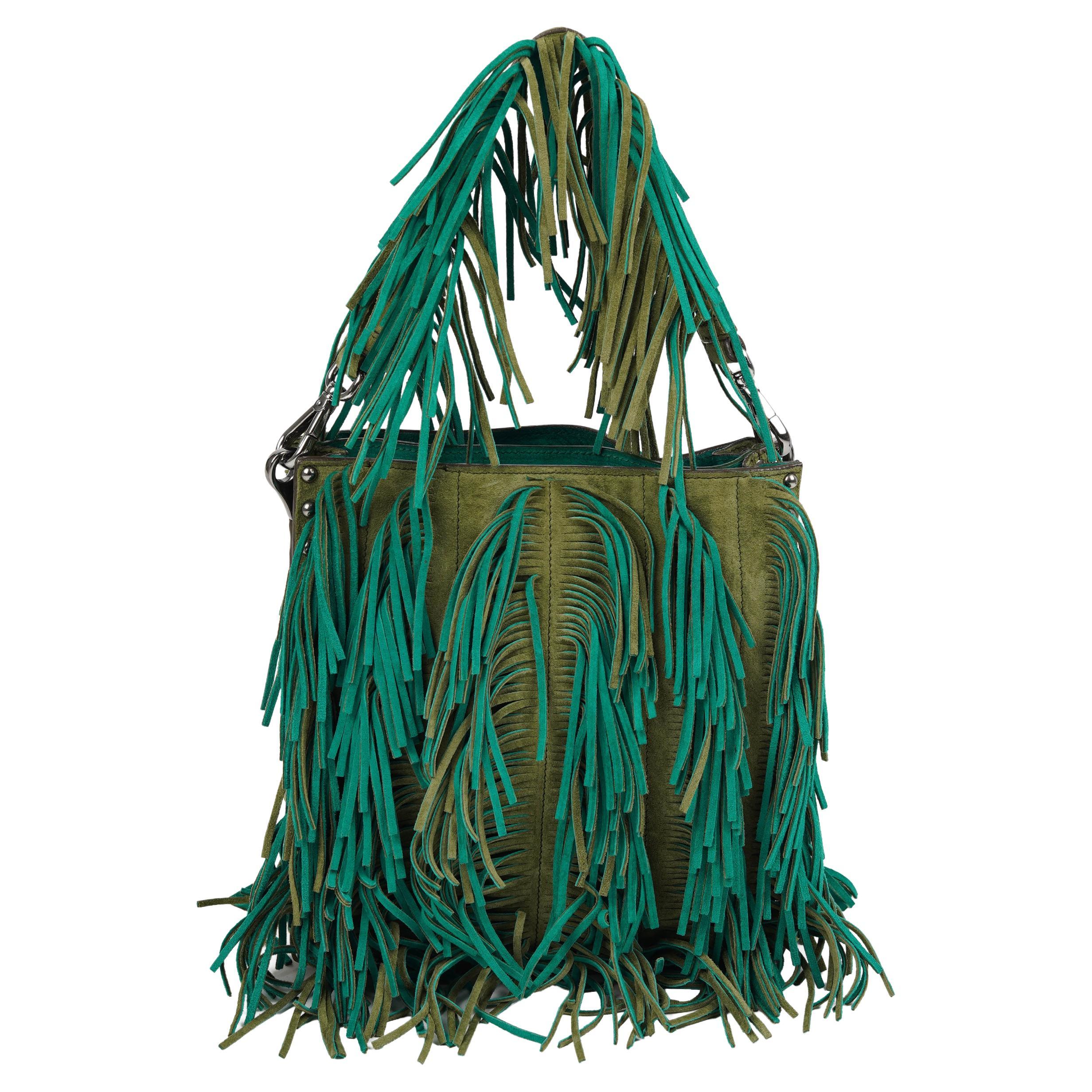 Miuccia Prada Vintage Spring/Summer 2007 Emerald Suede Bag For