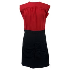 MIUMIU Vestido bicolor rojo y azul
