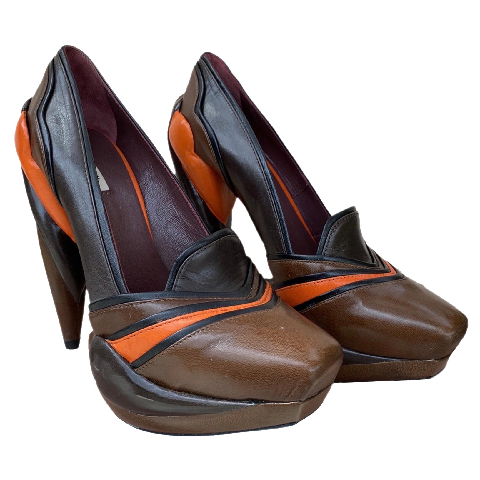 MIUMIU Fall 2008 RTW leather platform Heels