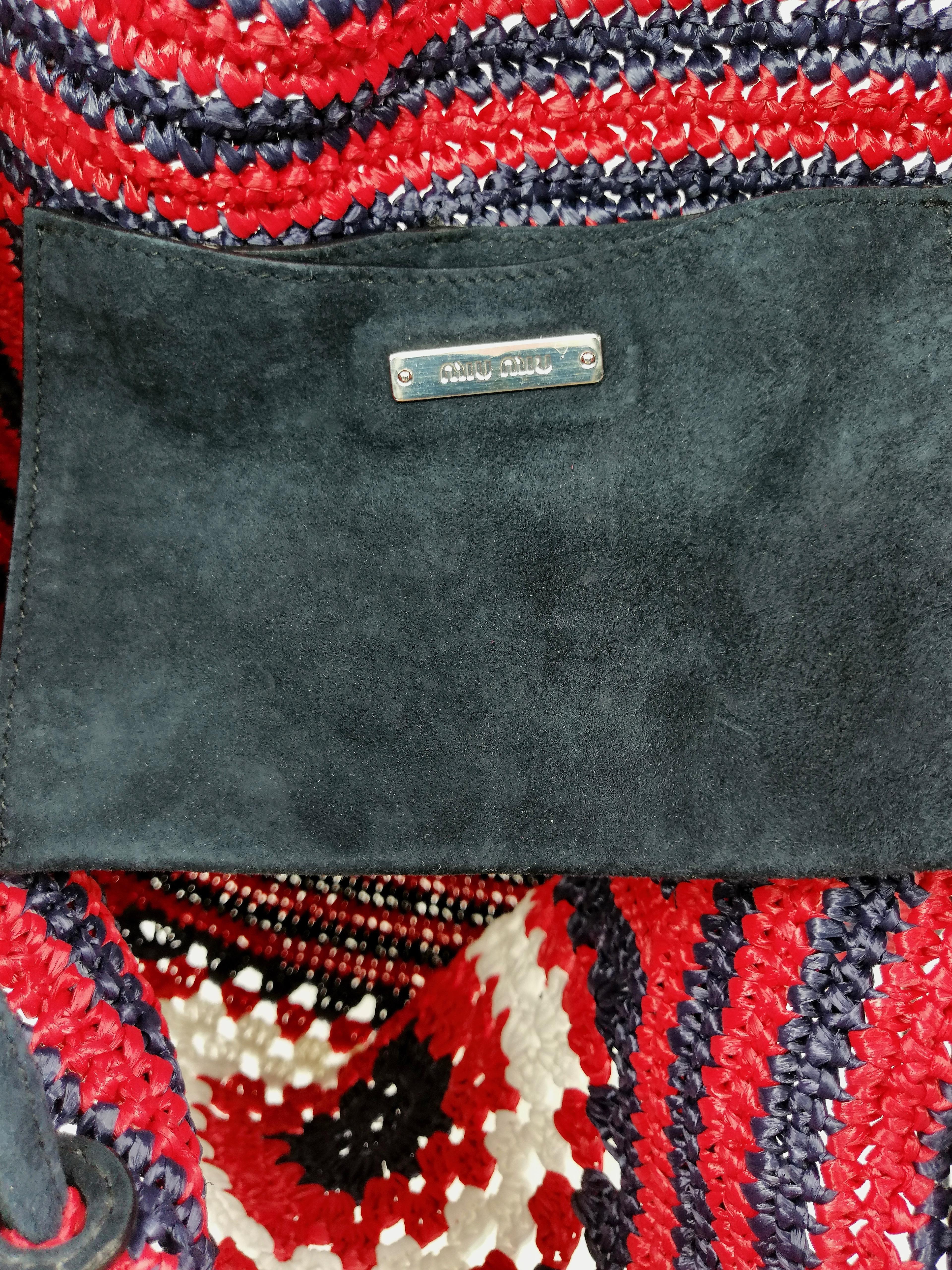 MIUMIU  rafia crochet shoulder bag  For Sale 7