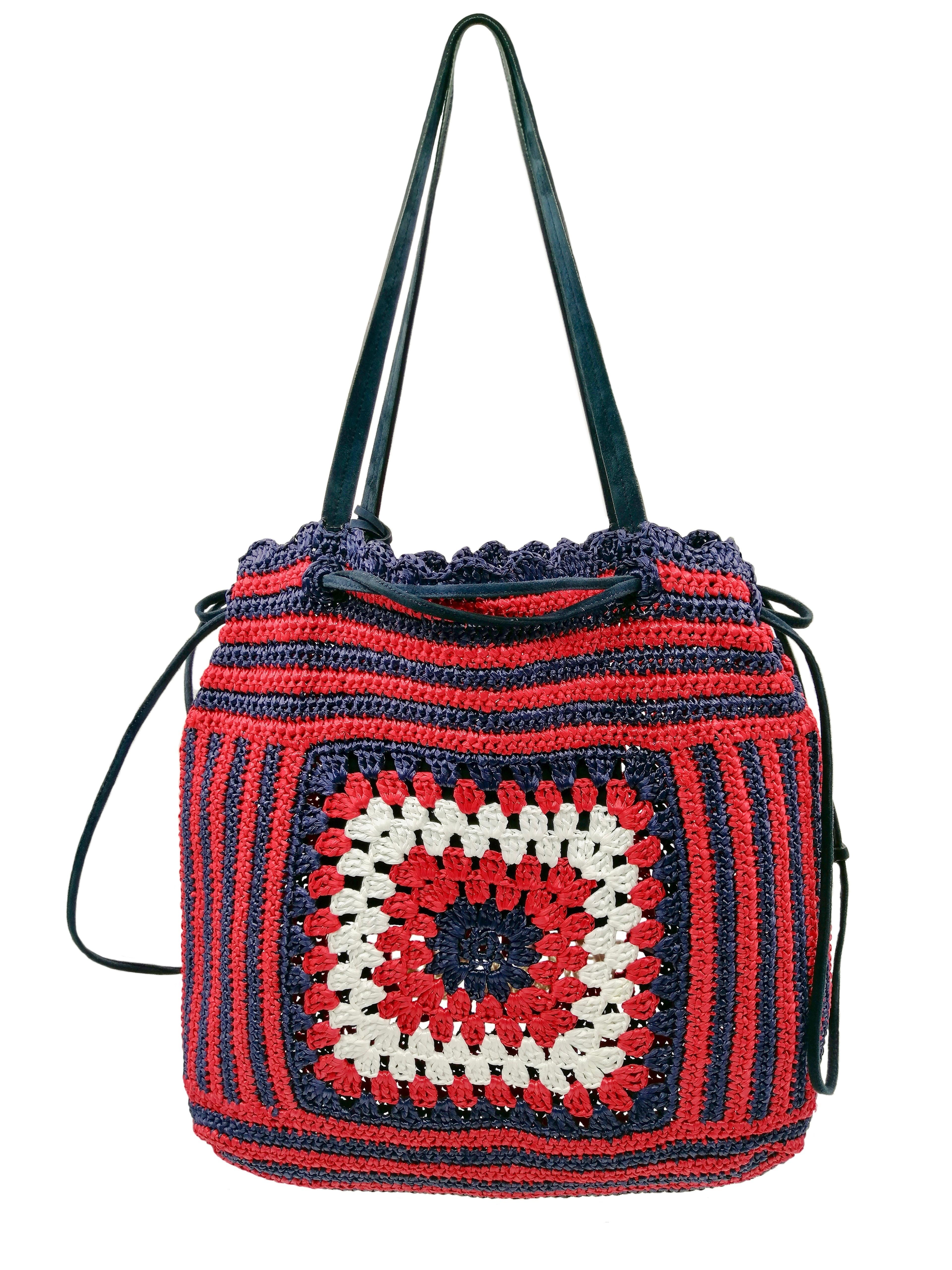 MIUMIU  rafia crochet shoulder bag  In Good Condition For Sale In Rubiera, RE
