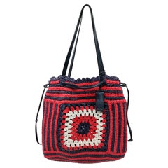 MIUMIU bolso de ganchillo rafia