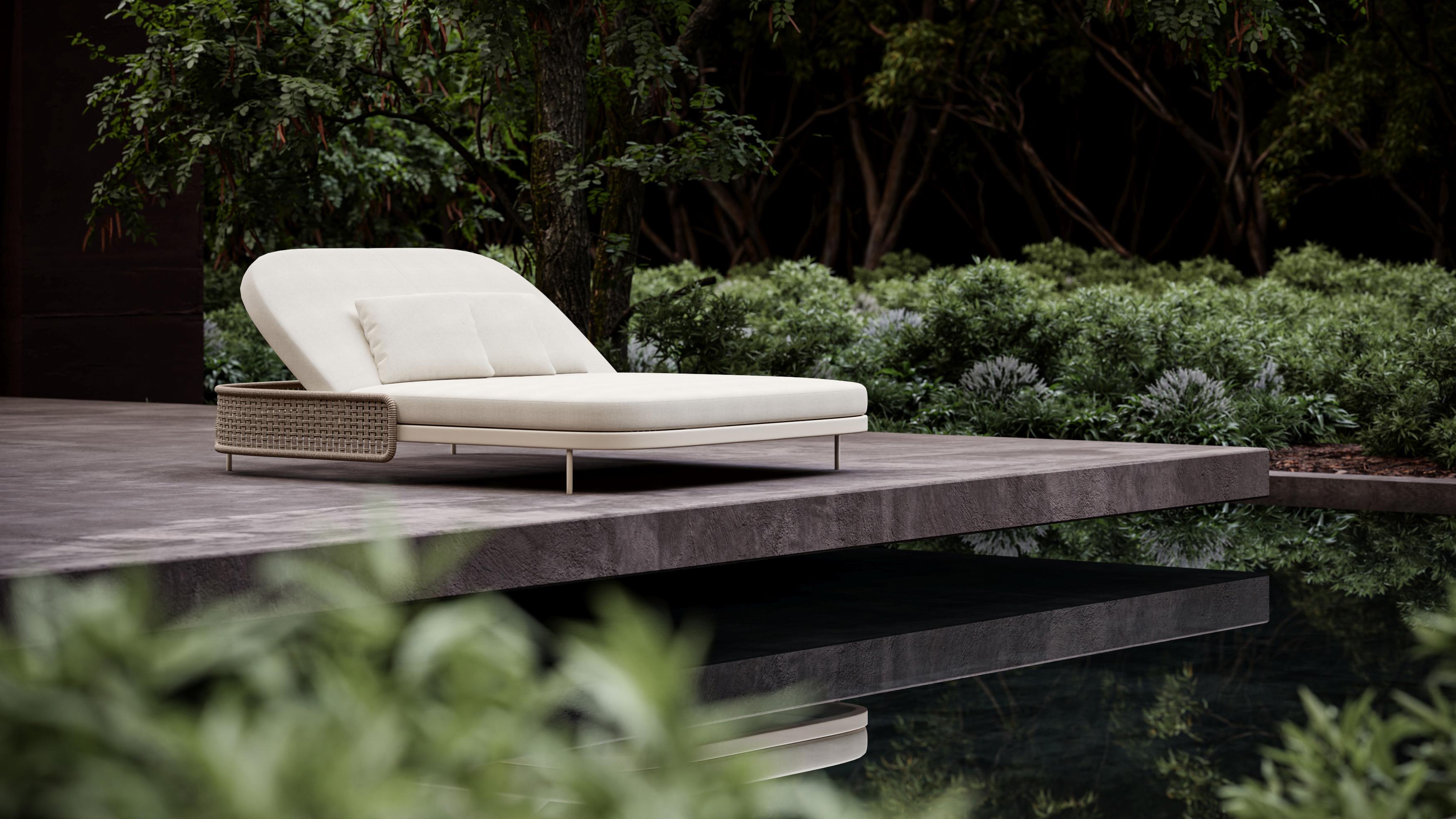 Hand-Crafted Miura-bisque Daybed by SNOC For Sale