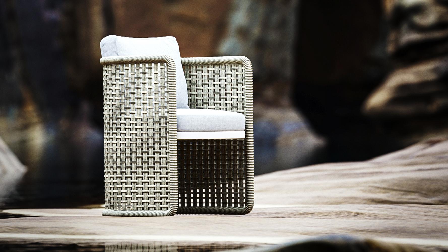Hand-Crafted Miura-bisque Outdoor Armchair by SNOC For Sale