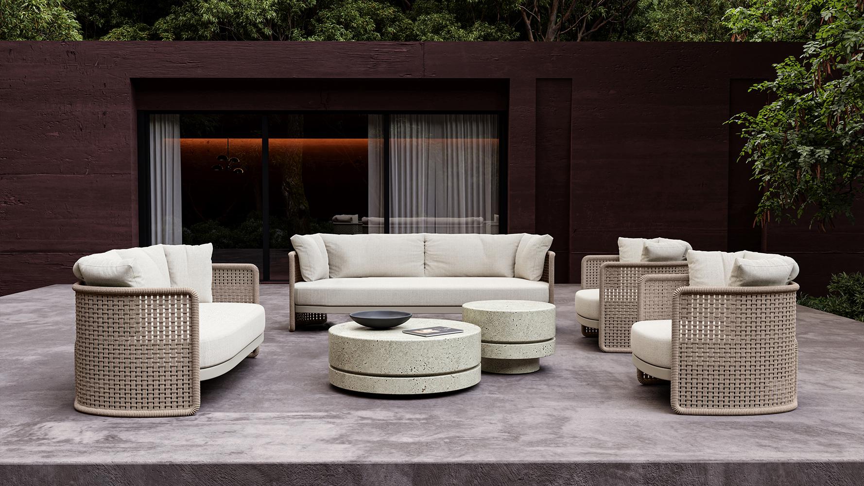 Contemporary Miura-bisque Outdoor Armchair by SNOC For Sale