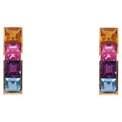 Boucles d'oreilles en or jaune 18 carats et alliage (B13660n)