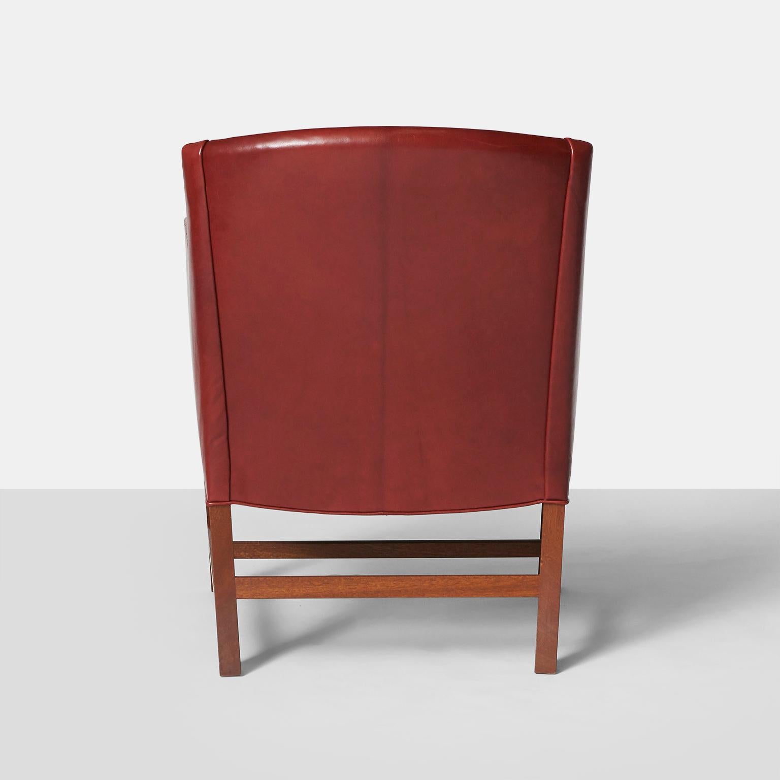 Leather Mix Chair by Kaare Klint for Rud Radmussen For Sale