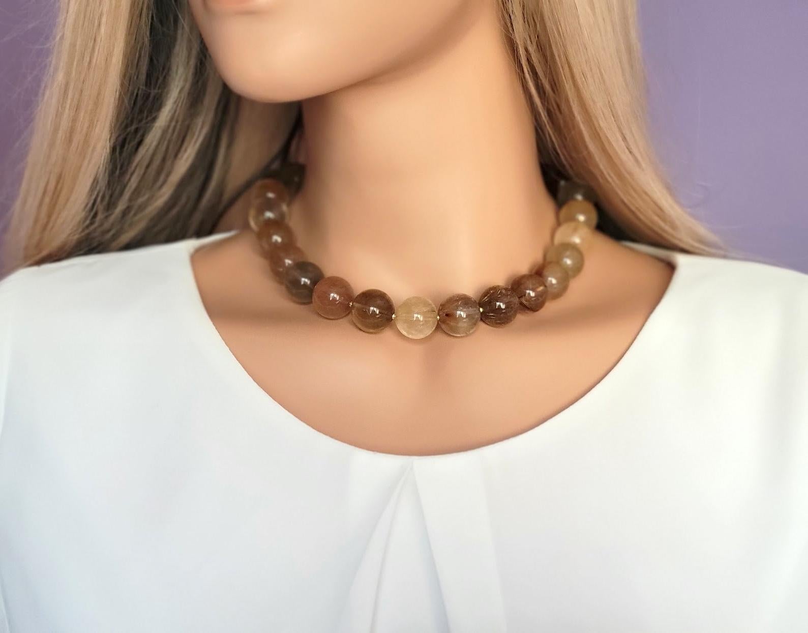 Women's Mix Color Rutilated Quartz Necklace For Sale