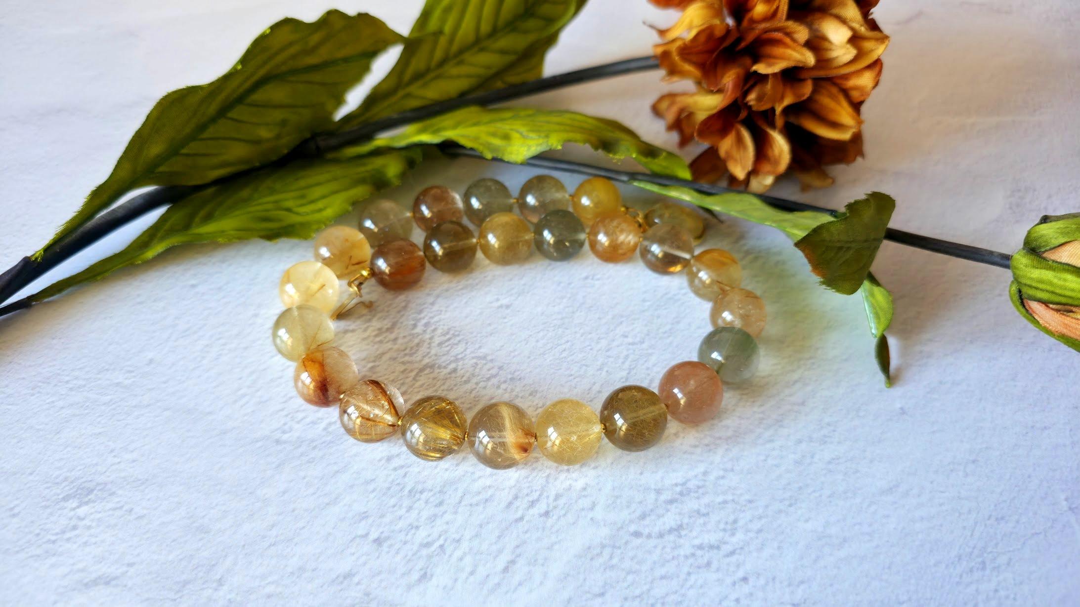 Mix Color Rutilated Quartz Necklace For Sale 2