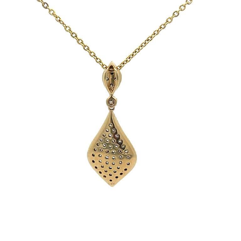 Collana di diamanti a goccia di colore misto 1.00CT  oro giallo 14K In condizioni Nuovo in vendita a New York, NY