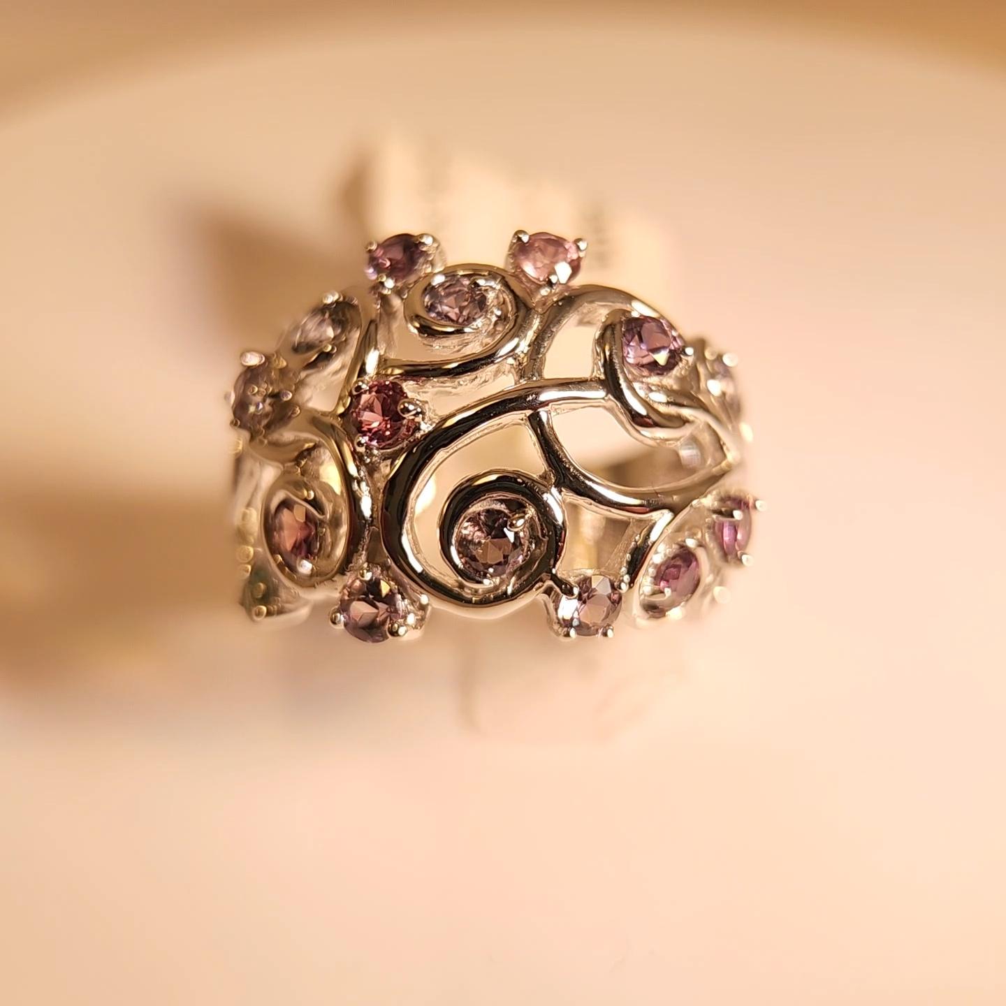 Mix Colors of Montana Saphir-Ring aus 18 Karat Weißgold im Angebot 11