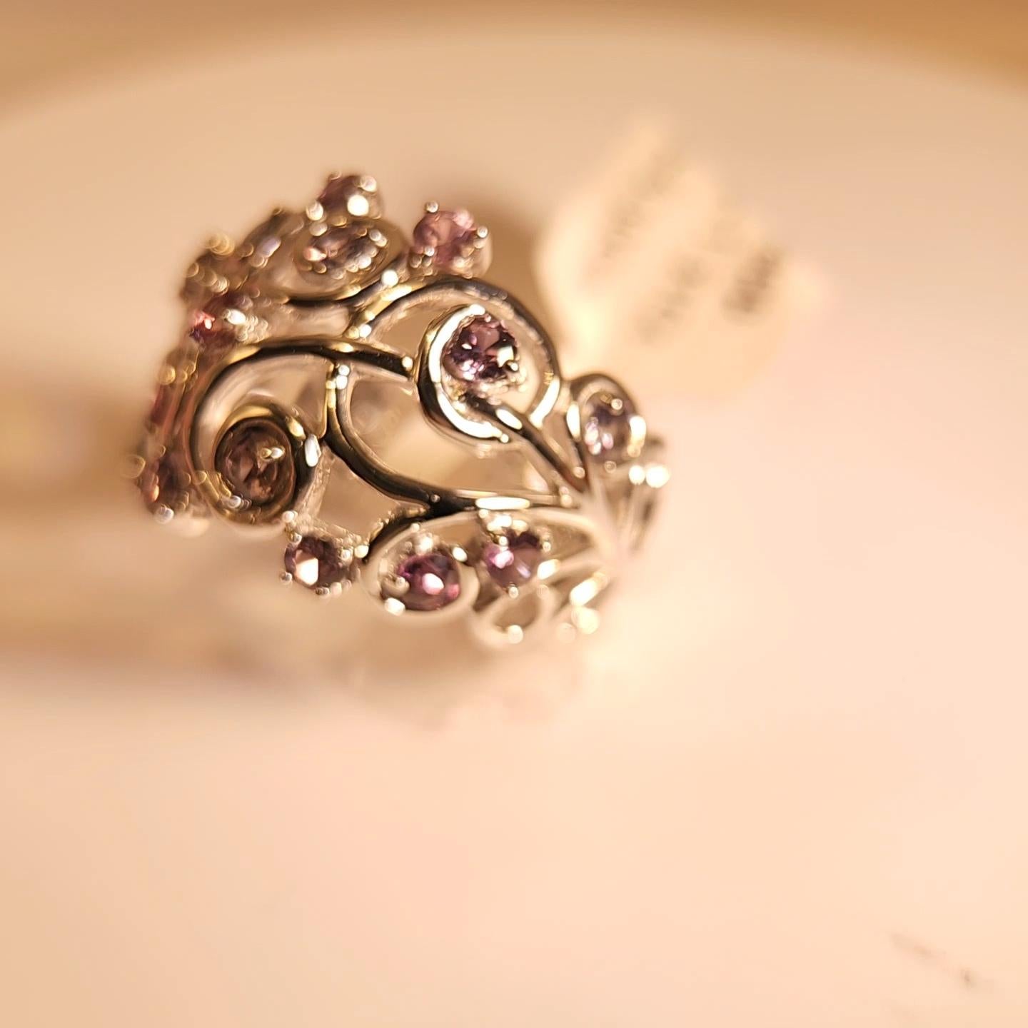 Mix Colors of Montana Saphir-Ring aus 18 Karat Weißgold im Angebot 12
