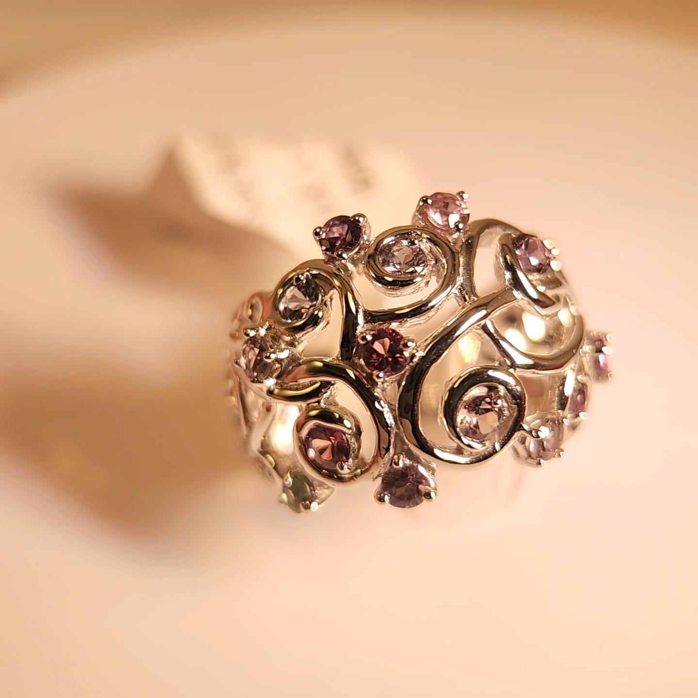 Mix Colors of Montana Saphir-Ring aus 18 Karat Weißgold im Angebot 14