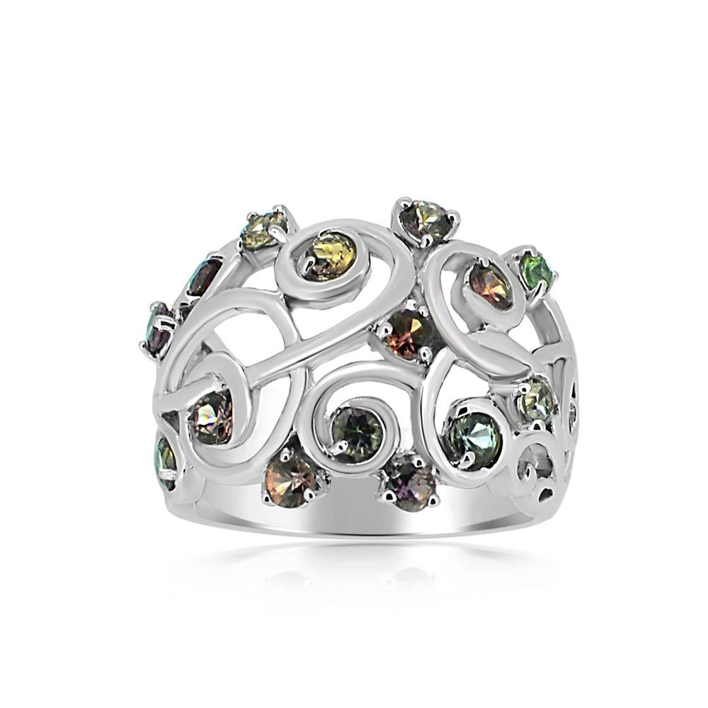 Mix Farben von Montana Sapphire Ring 
18K Weißgold Gewicht 9,30 Gramm.
Mischen Sie die Farbnuancen des 