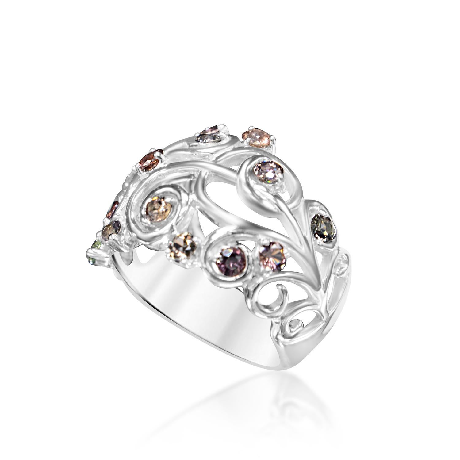 Mix Colors of Montana Saphir-Ring aus 18 Karat Weißgold im Angebot 2