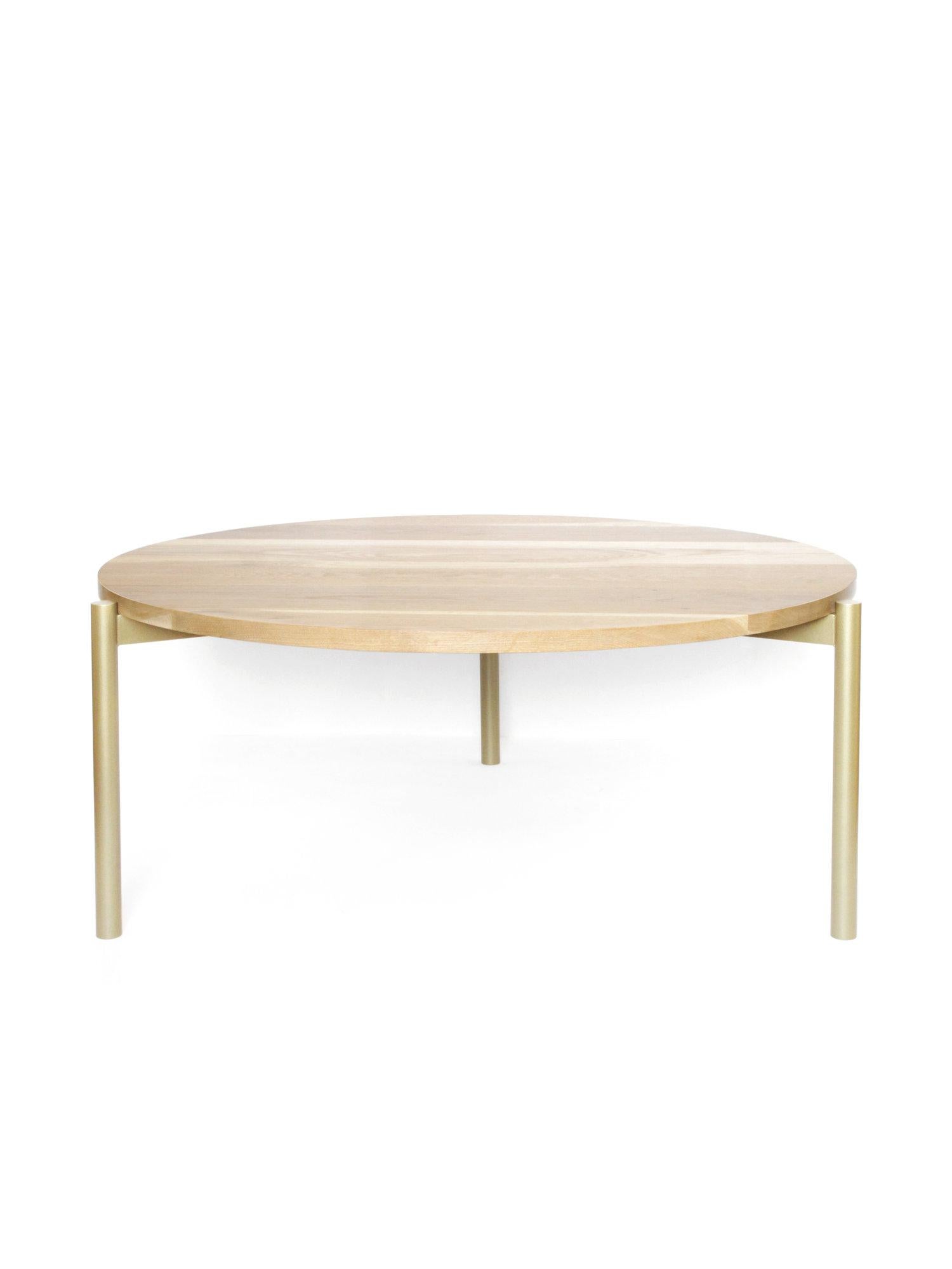American Mix Contemporary Cocktail Table with Wood Top For Sale