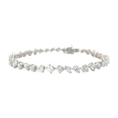 Mix Fancy Shape Diamond Tennis Bracelet in 18K White Gold (6.1ct VVS) by Arnav