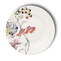 Mix & Match, Six Contemporary Porcelain Dessert Plates with Multicolored Flowers