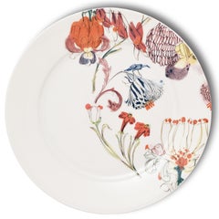Mix & Match, Six Contemporary Porcelain Dinner Plates with Flowers and Animals