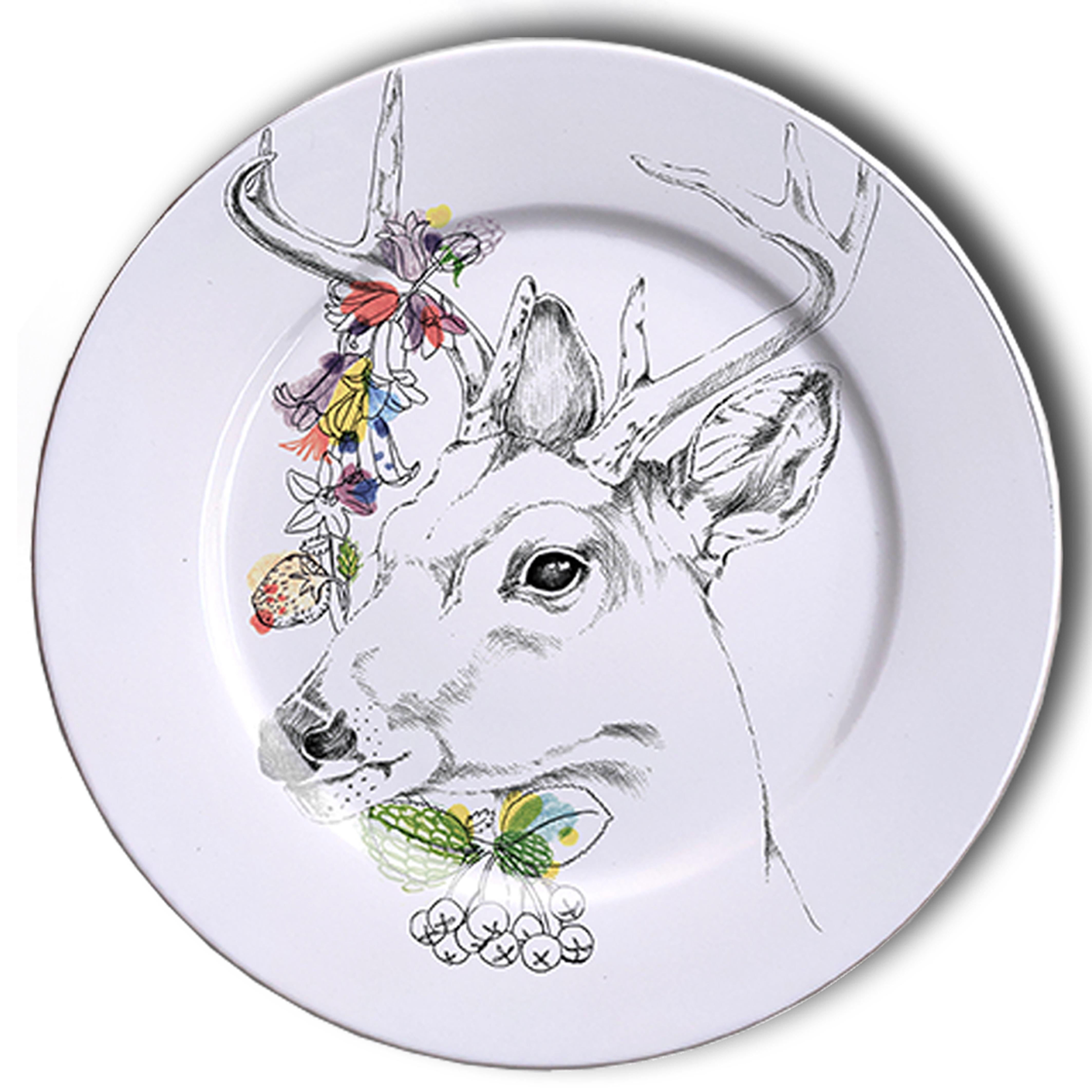 Mix & Match, seis platos de porcelana contemporánea con flores y animales en Nuevo estado para la venta en MILAN, IT