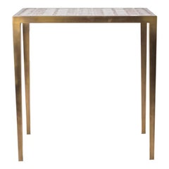 Mix Media Nesting Table M in Shagreen/Shell, Bronze-Patina Brass by R&Y Augousti