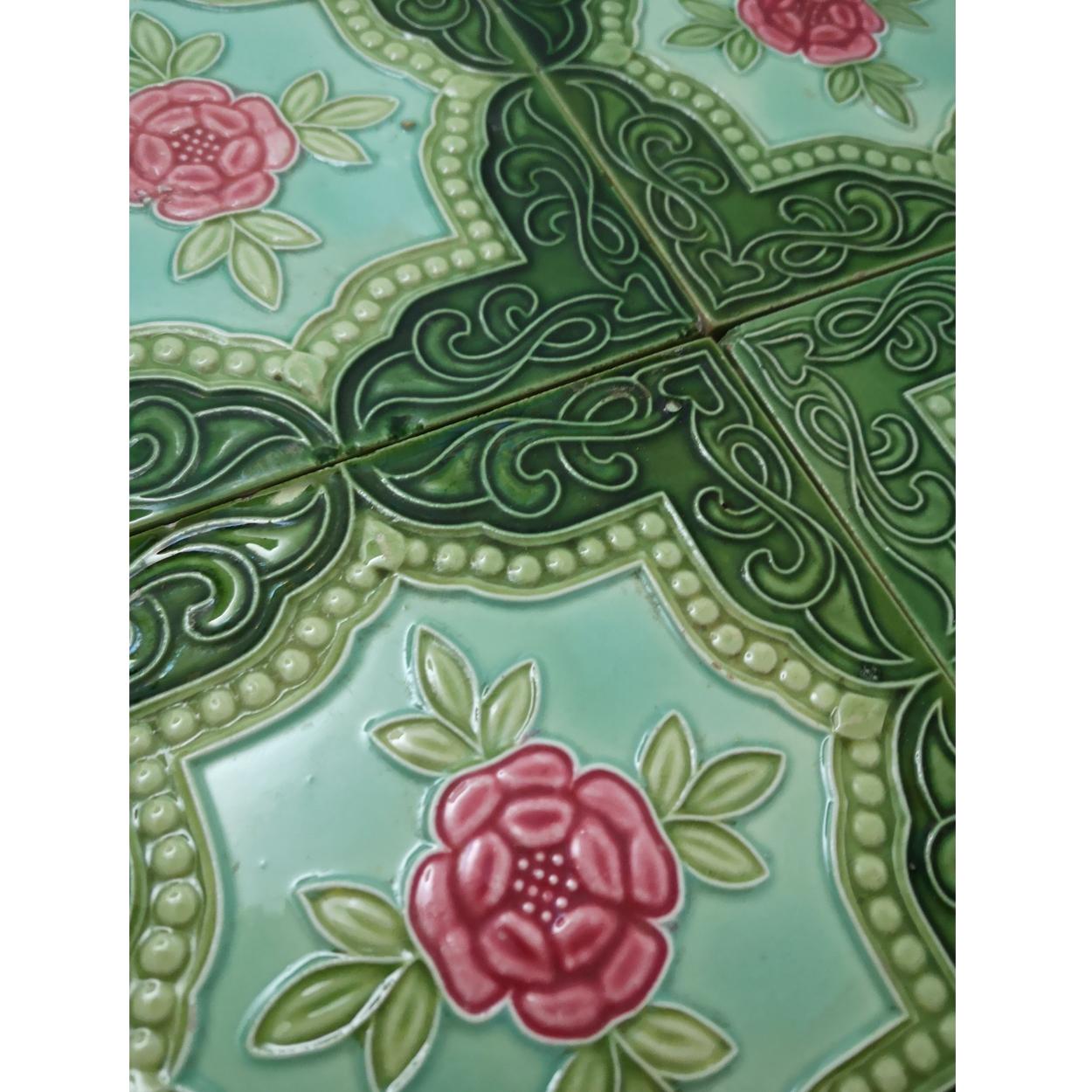Mix of 25 Glazed Relief Tiles By S.A. Produits Ceramiques de la Dyle, 1930s 1