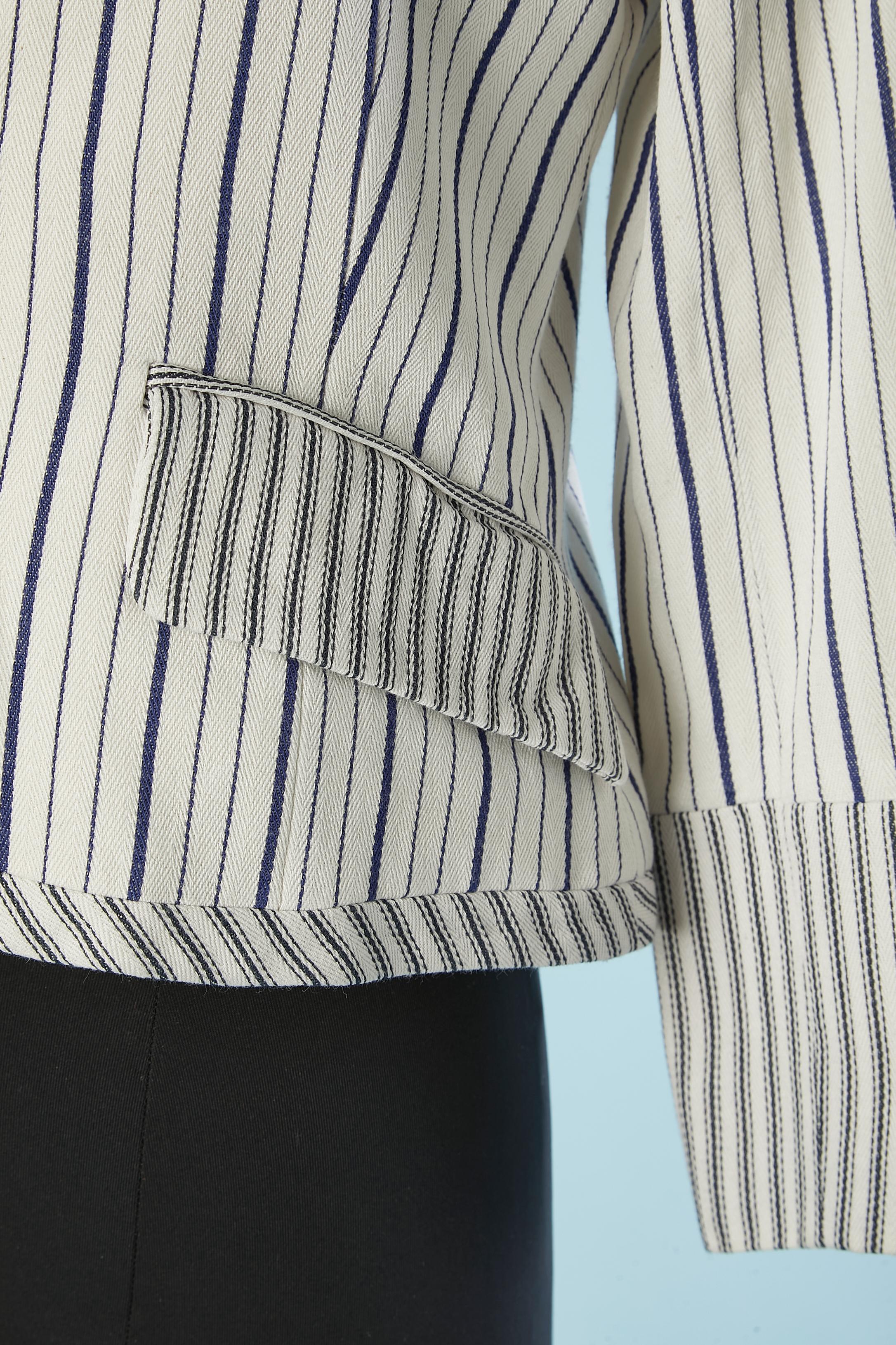 Mix stripes cotton & rayon  single breasted blazer Christian Dior Boutique In Excellent Condition In Saint-Ouen-Sur-Seine, FR