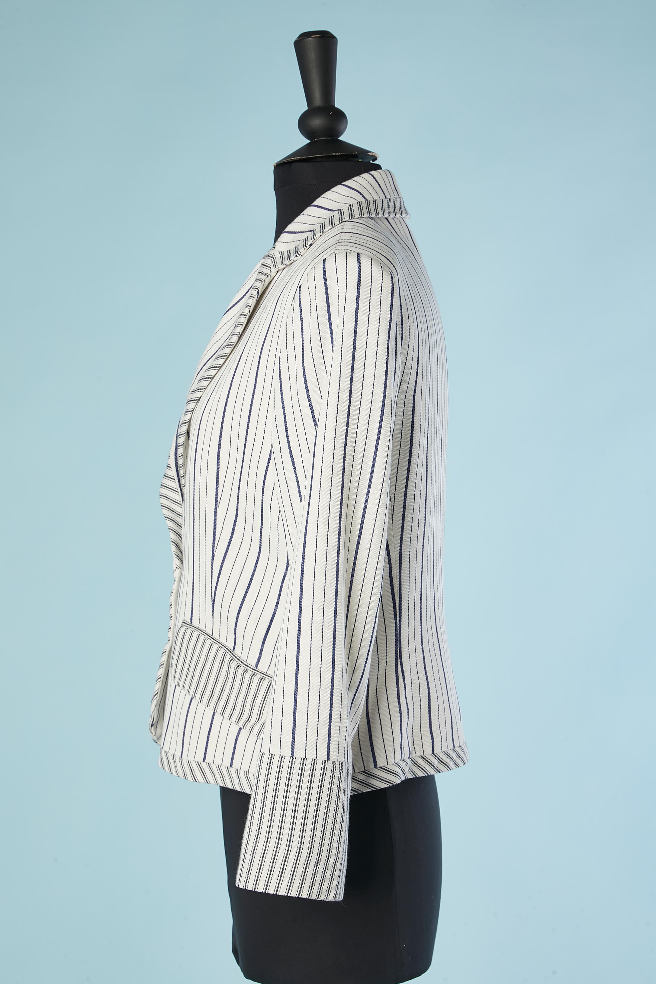 Mix stripes cotton & rayon  single breasted blazer Christian Dior Boutique 1