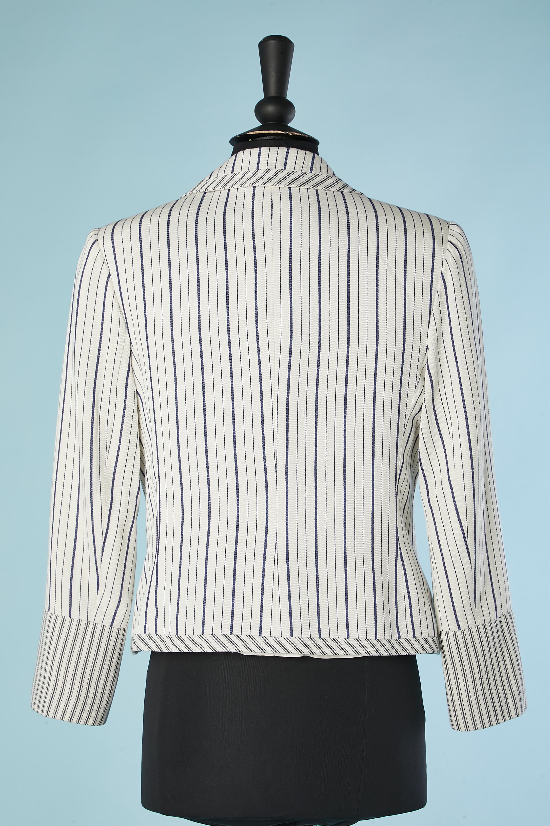 Mix stripes cotton & rayon  single breasted blazer Christian Dior Boutique 2