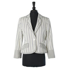 Mix stripes cotton & rayon  single breasted blazer Christian Dior Boutique 