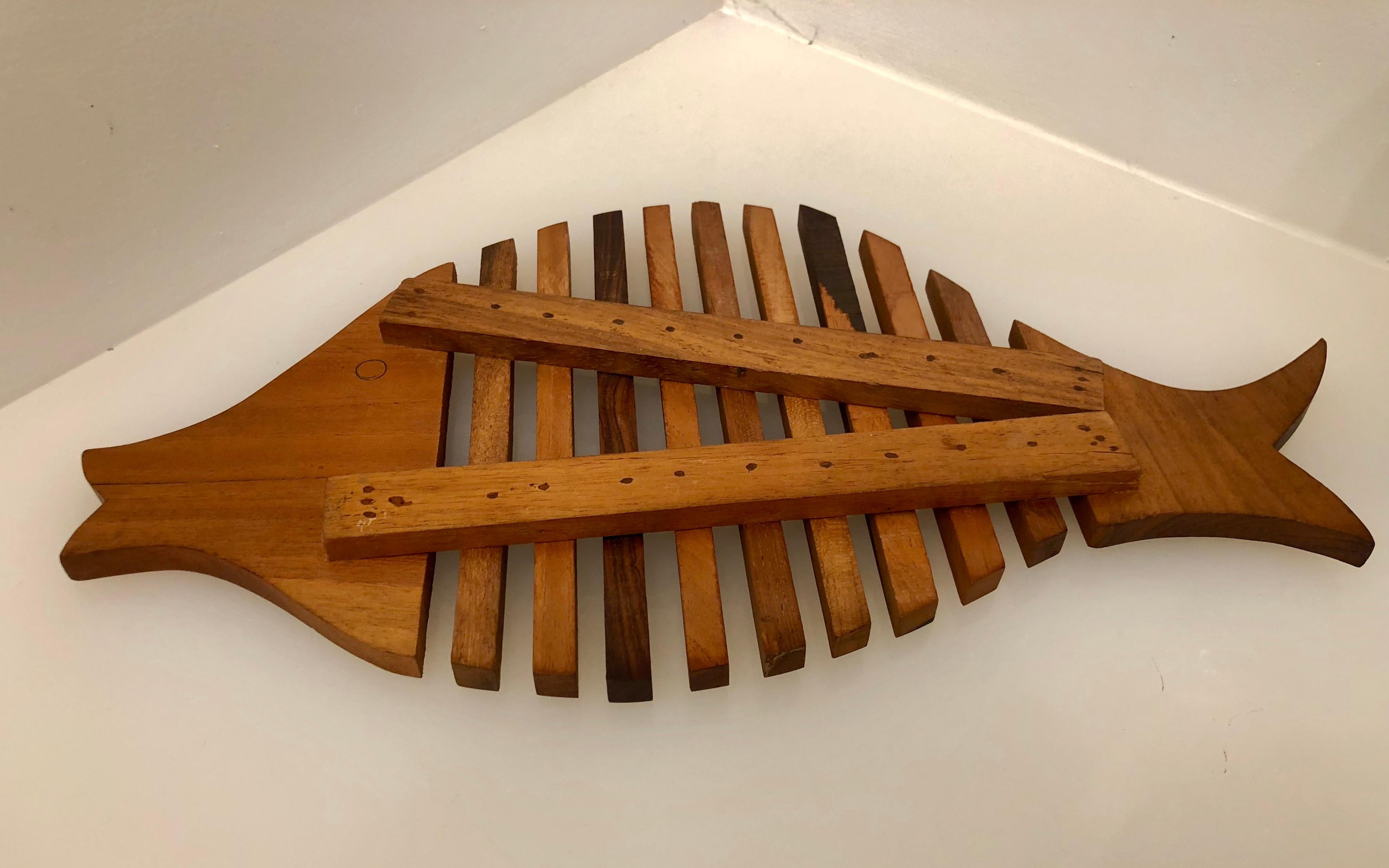 minimalist wooden fish