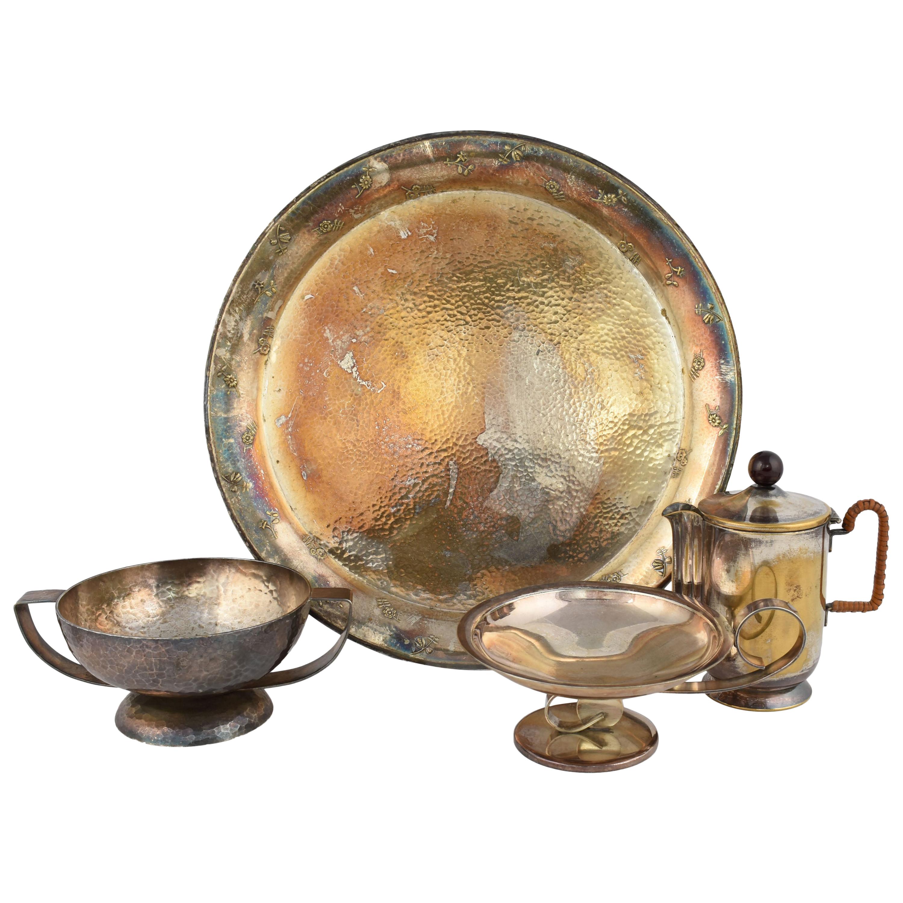 Lote mixto Art Déco bañado en plata de G. Nilsson para Gero - Holanda/Dinamarca Década de 1920
