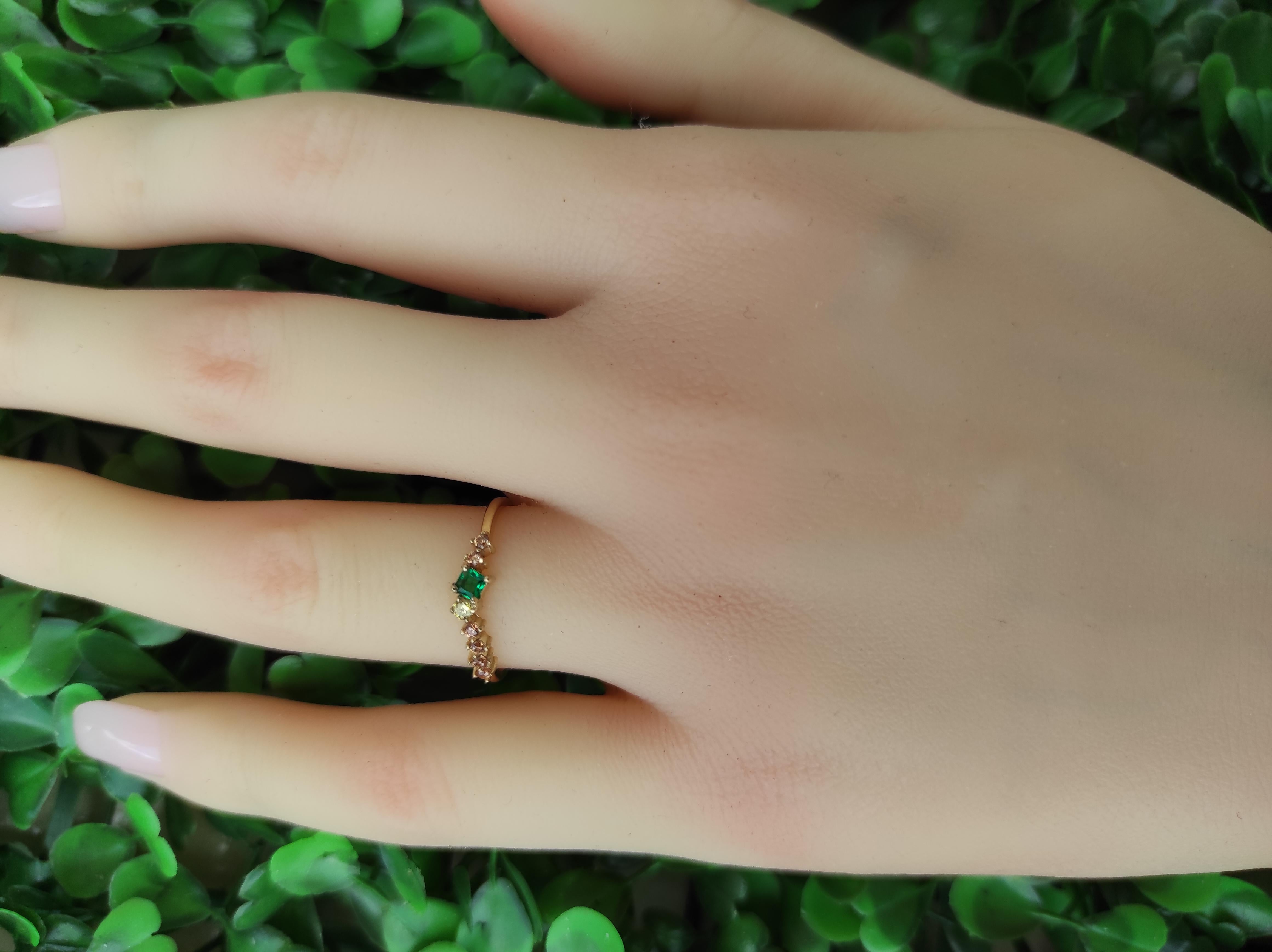 For Sale:  Mixed color cluster 14k gold engagement ring. 4