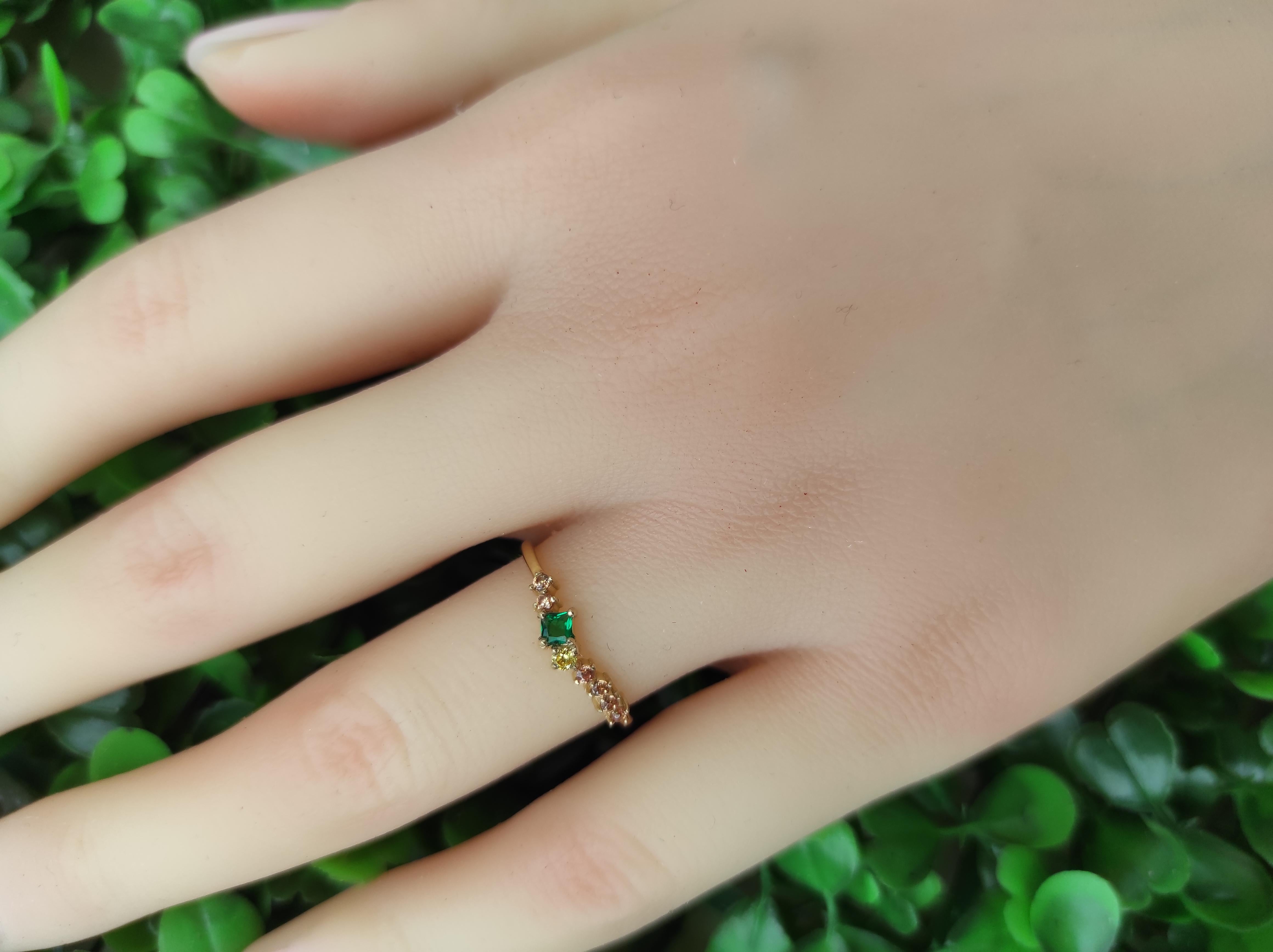 For Sale:  Mixed color cluster 14k gold engagement ring. 7