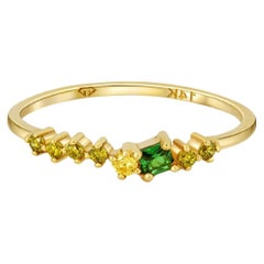 Anello di fidanzamento in oro 14k a grappolo di colori misti