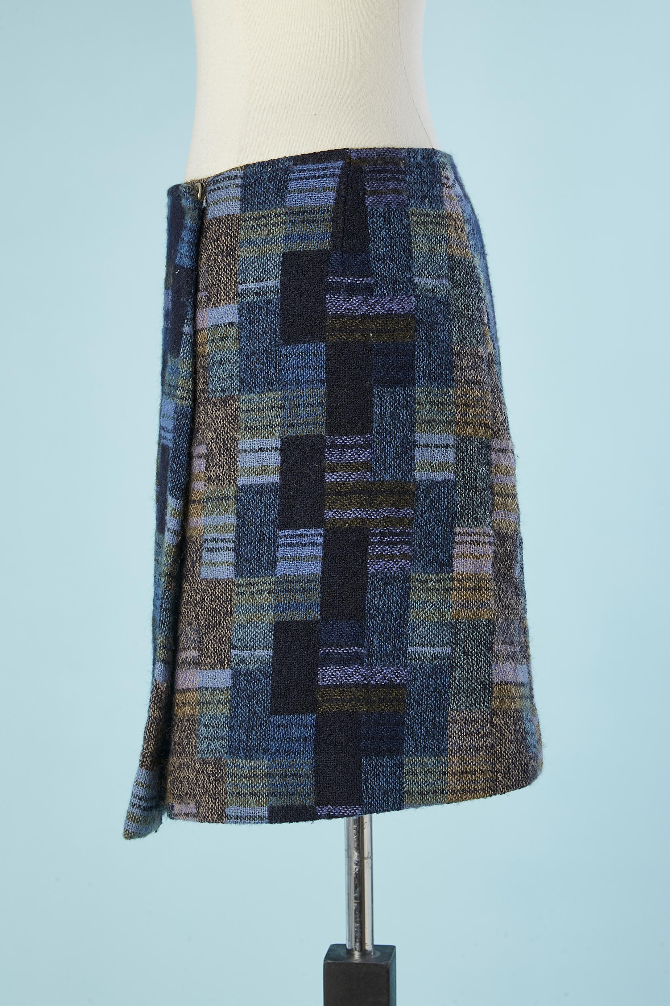 Mixed color Tweed-Mini-Wickelrock Bazar de Christian Lacroix  im Zustand „Hervorragend“ im Angebot in Saint-Ouen-Sur-Seine, FR