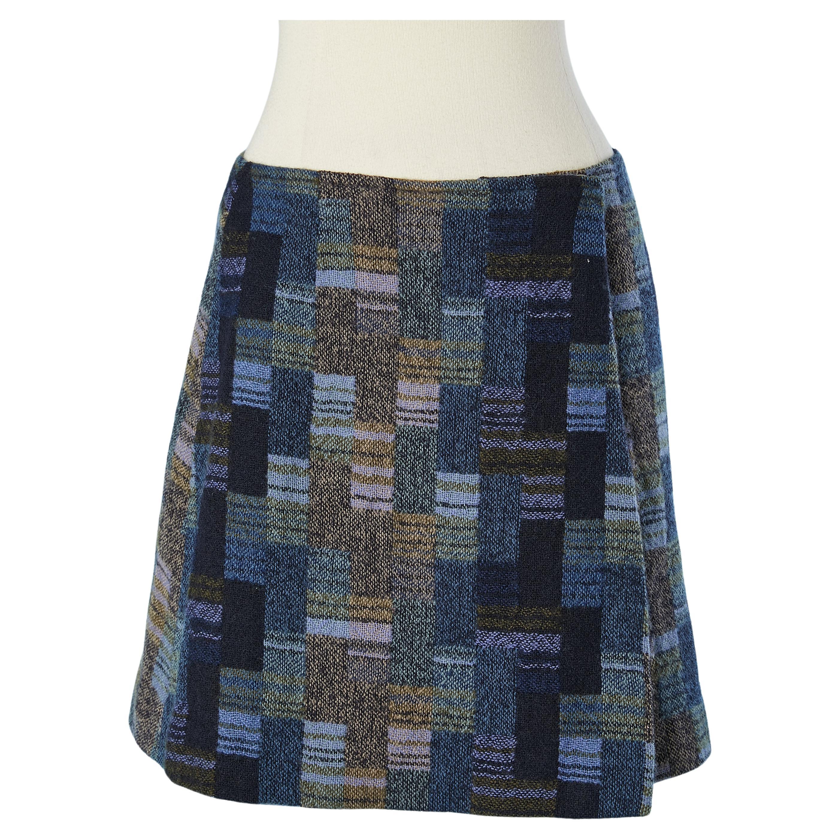 Mixed color tweed mini wrap skirt Bazar de Christian Lacroix  For Sale