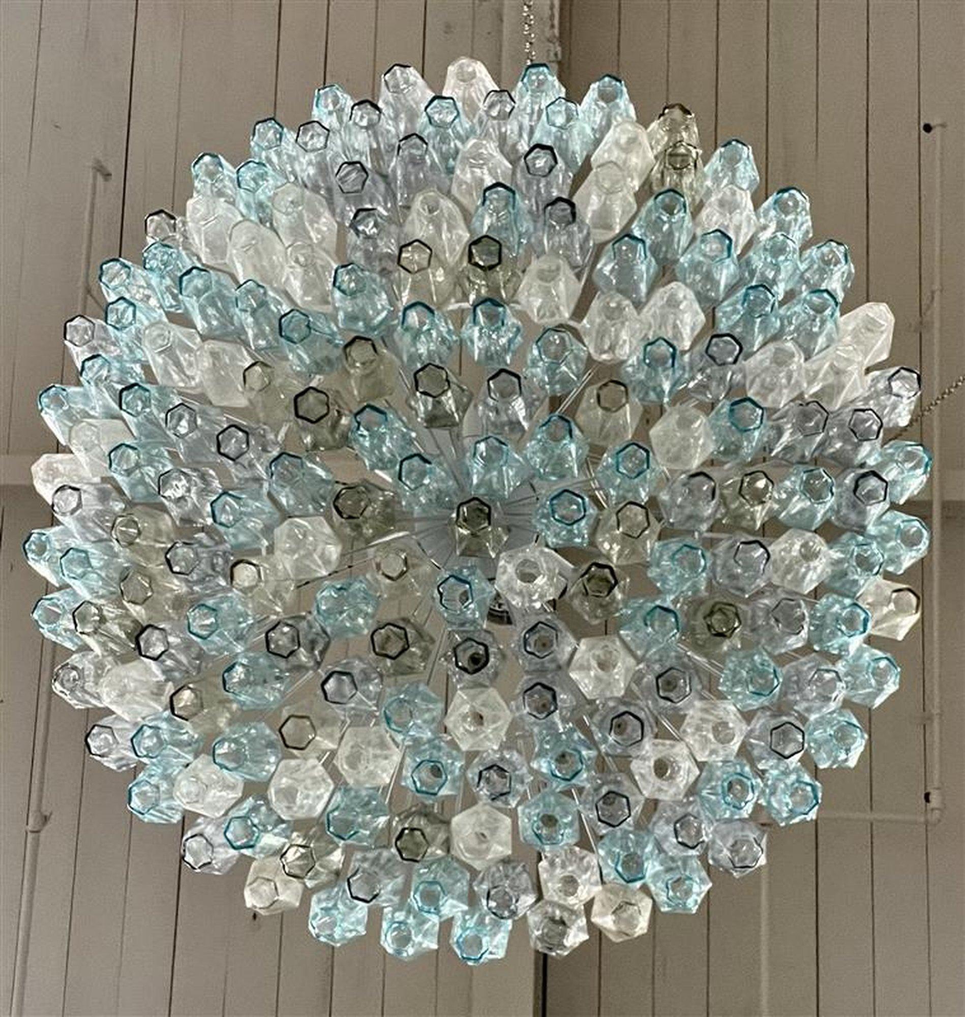 Italian Mixed Colors Polyhedral Chandelier by Alberto Donà For Sale