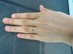 Mixed Cut 1.29 CT Fancy Sapphire Diamond Cluster Ring in 14 Karat Yellow Gold