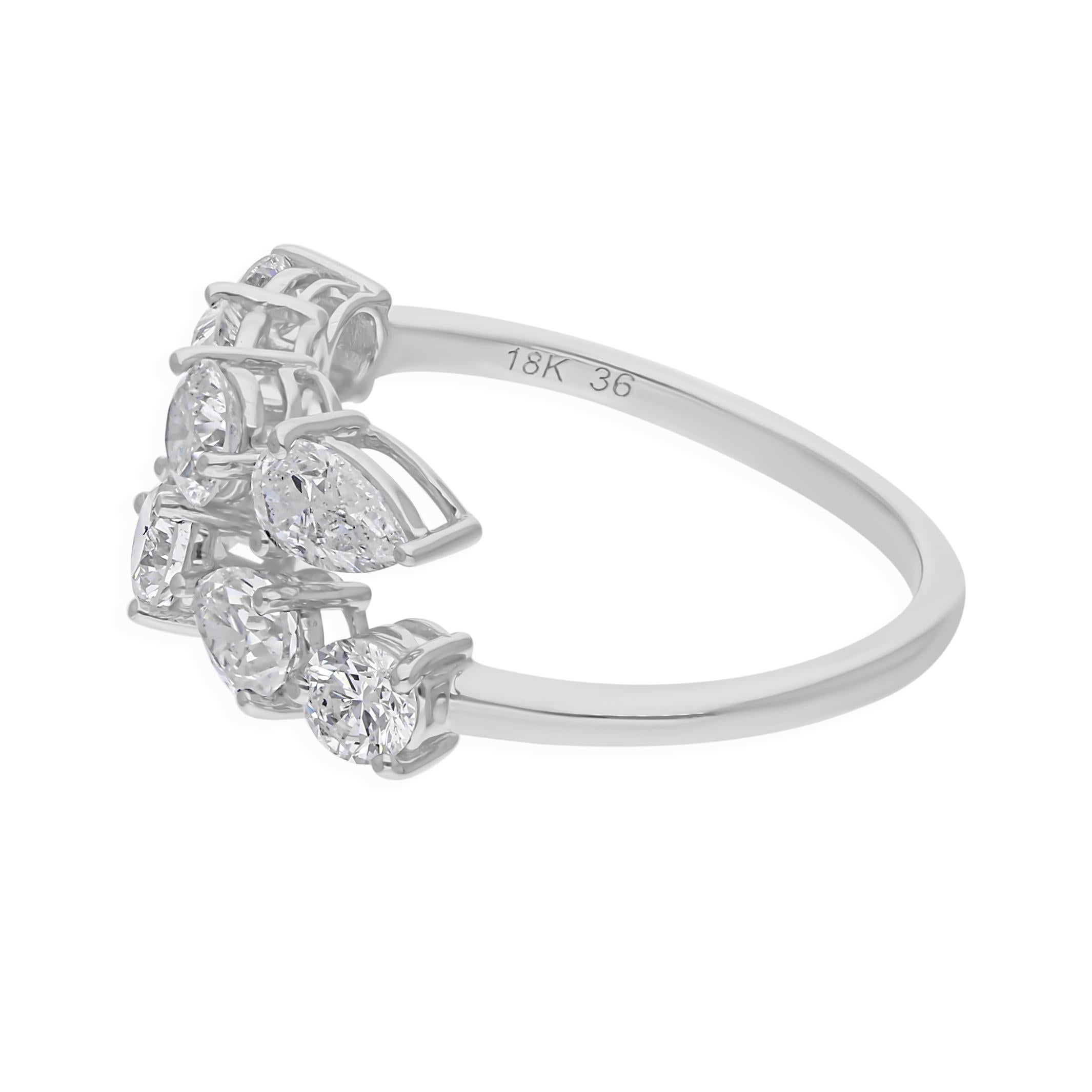 in vendita:  Anello aperto con diamante naturale a taglio misto da 1,73 carati e avvolgente in oro bianco 14 carati 8