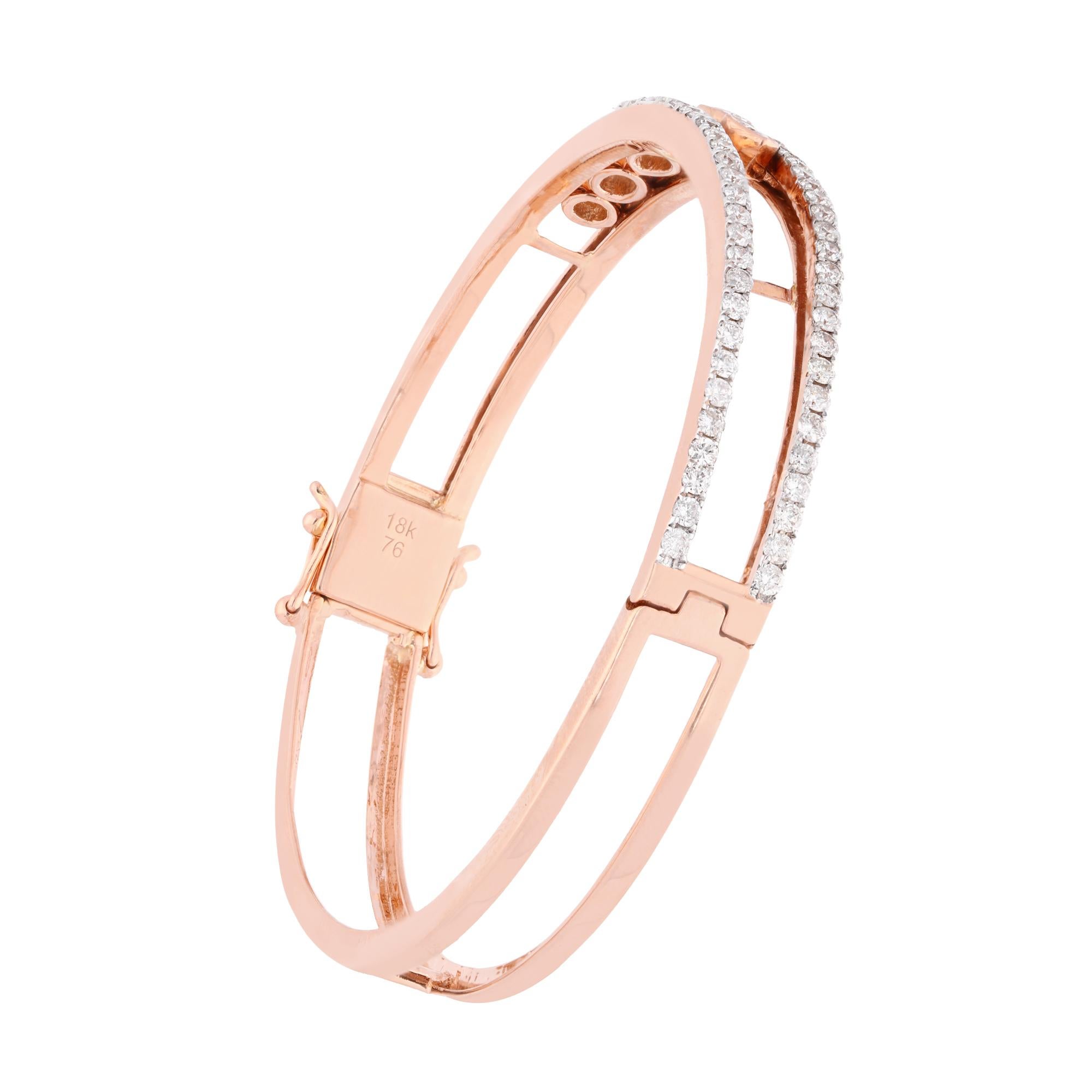 De las mujeres Pulsera de diamantes naturales de talla mixta de 2,30 ct en oro rosa de 14 quilates en venta