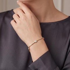 Mixed Cut Bezel 1.18ctw Diamond Bracelet 14K Yellow Gold