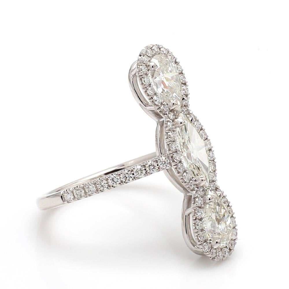 Anello in oro 14K con diamanti a taglio misto In condizioni buone in vendita a Scottsdale, AZ