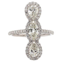 Anello in oro 14K con diamanti a taglio misto